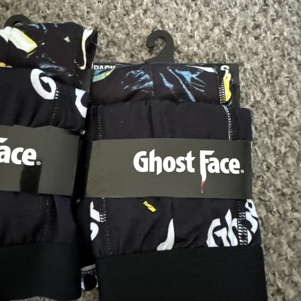 Lot Of 2 Packs Of 2 Ghost Face Scream Men's Boxer Briefs S 28/30 Black (4 Pair)